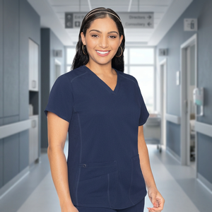 International Station Nurse Short-sleeved Trousers Medical Work Clothes Operating Room Isolation Polyester Knitted Fabric Women - Product Image 5