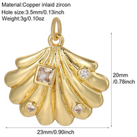 Nouveauté 2026 : Accessoires DIY pour boucles d'oreilles et colliers – Pendentifs en cuivre plaqué or avec zircone étincelante, série Océan (Coquillage, Abeille, Étoile de mer, Conque)