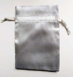 Luxury Wholesale Silver Gray Satin Drawstring <b>Wedding</b> <b>Favor</b> <b>Bag</b> - Product Image 3