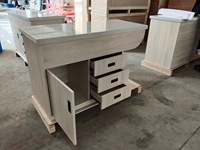 YSH usine vétérinaire haute qualité marbre bois beau chien de compagnie chat vétérinaire hôpital clinique dessus en marbre en bois table d'élimination à sec
