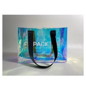 Store Name Print Resealable Bags Holographic Plastic Bag