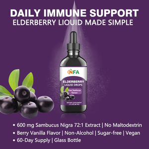 Líquido de extracto de saúco puro personalizado de fábrica, 600mg, gotas líquidas de saúco, gotas de soporte inmunológico diario, sabor a baya y vainilla - Product Image 3