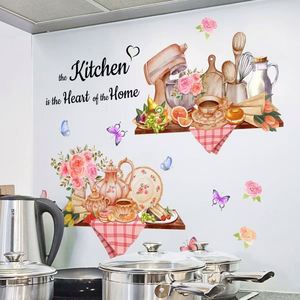 Nuevas Pegatinas de Pared Autoadhesivas con Diseño de Rosas y Mariposas, Color Rosa, para Decoración de Cocina y Mesa - Product Image 3