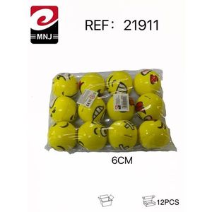 Balles éponge jaunes 6 cm pour fête, lot de 12 - Product Image 1
