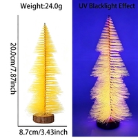 Arbre de Noël en forme de tour aux poils orange néon, ornement de bureau réactif aux UV pour la décoration de table d'événements et les séances photo