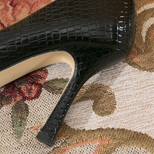 2025 <span class=keywords><strong>noir</strong></span> femmes talons aiguilles transfrontalier automne pompes 8cm plates-formes bout pointu hauteur augmentant caractéristique grandes tailles - Product Image 4