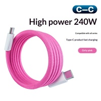 Câble de charge magnétique Type-C vers Type-C 240W avec tissage en tissu tressé pour tablette PC et appareils Android