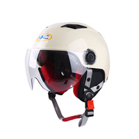 Nouveau casque de moto demi-face certifié 3C, coque ABS, protection auditive chaude pour l'hiver, double visière, casque de sécurité pour vélo électrique, léger