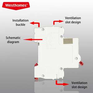 Disjoncteur miniature 4P AC de qualité supérieure, unipolaire, type rail DIN, C10 25A 32A 40A 63A CB MCB 50A, courant nominal - Product Image 4