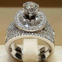 Bagues de mariage de luxe en moissanite 35 mm pour femmes, ensemble de fiançailles pour couple, diamant brillant étincelant, vente en gros, argent de luxe, zircone cubique