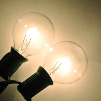 Ampoule globe en verre transparent G40 7W 10W 15W E12 E14 E26 E27 B22 Base Guirlande lumineuse extérieure incandescente Ampoule de remplacement
