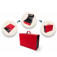 Boîtes en papier personnalisées pour maillots de bain, bikinis, lingerie, vêtements, emballages de luxe, boîtes pliantes en carton rouge pour mariage, boîte cadeau magnétique avec poignée