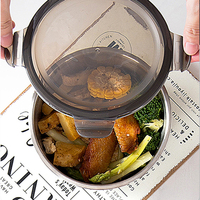 Boîte de conservation des aliments en acier inoxydable, ronde et étanche
