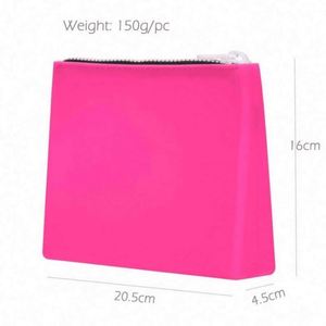 Sac de maquillage en silicone imperméable pour femmes, avec fermeture éclair, couleur personnalisée, logo personnalisé, sac de voyage - Product Image 6