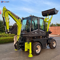 Yaweh Neuer Kleiner Baggerlader 3,5 Tonnen 4WD Gelenk-Baggerlader mit Graderlader Mini Baggerlader 4x4