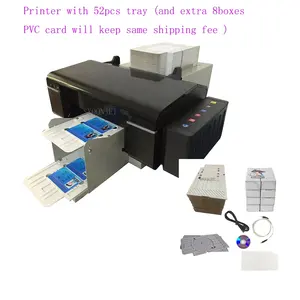 Factory price Automatic CD DVD pvc card inkjet printer with 52pcs tray and 8boxes inkjet PVC card