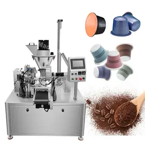 Automatic Powder Coffee Pods Filling Machine Rotary Small Nespresso K Cups Sealing And Filling Machine