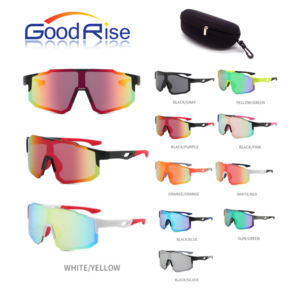 Custom UV400 rosa occhiali da sole sportivi PC telaio materiale PC polarizzati occhiali da corsa per il ciclismo all'aperto Logo posizionamento - Product Image 1