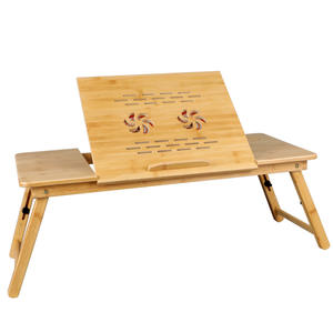 Table pliante pour ordinateur portable en bambou Bamboo Technology, petite, moyenne, grande taille, hauteur réglable, dissipation de la chaleur, bureau de lit - Product Image 2