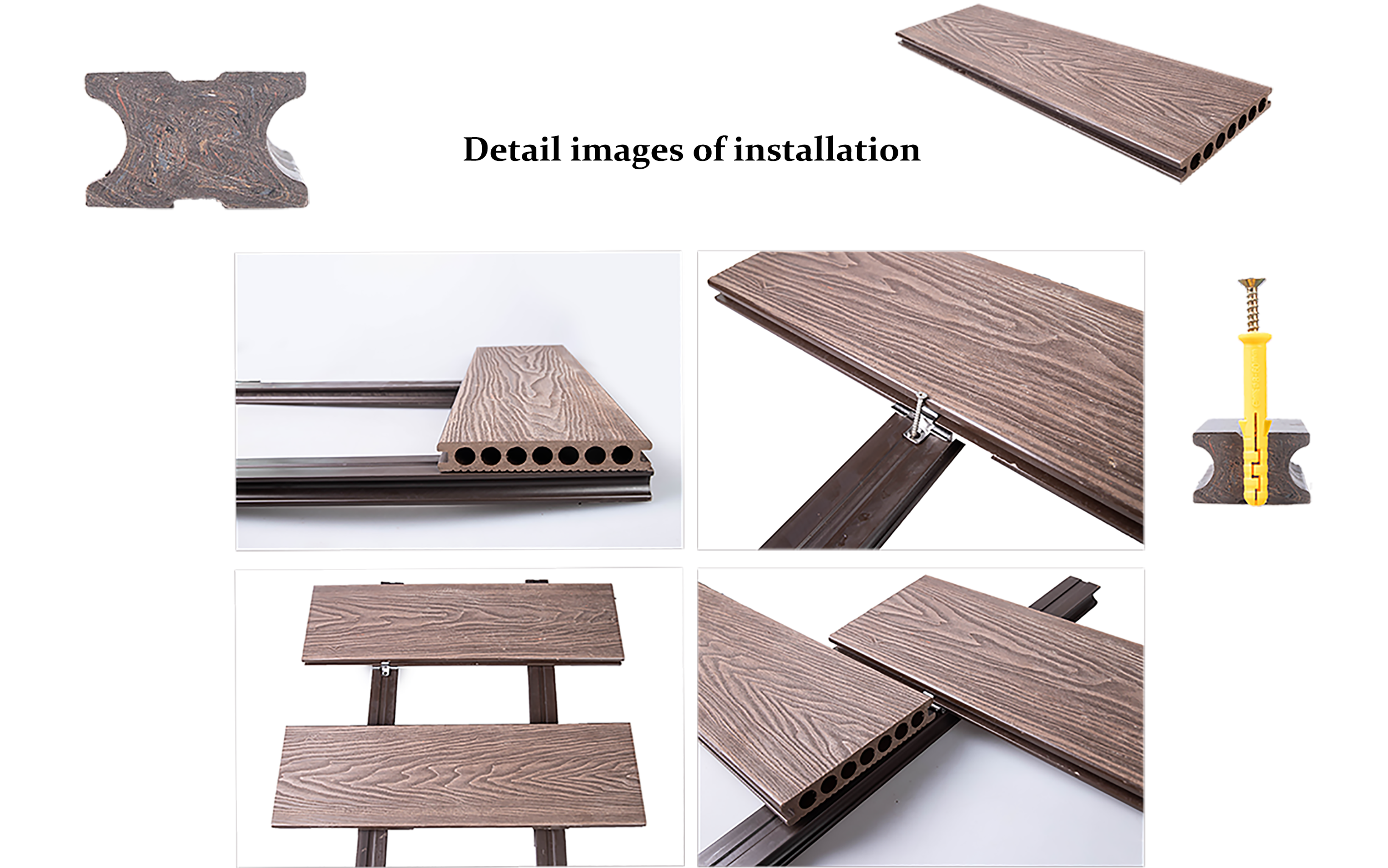 WPC Wood Plastic Composite Decking Board Solid Wpc Outdoor Floor
