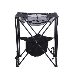 Outdoor Folding Square <b>Table</b> 56x56x63cm Durable Lightweight Black For Camping <b>Barbecue</b> Fishing Park Use - Product Image 4