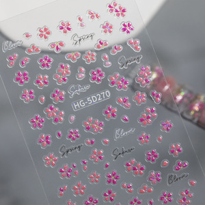 Wholesale Factory Self-Adhesive Nail <b>Sticker</b> Spring <b>Flower</b> Manicure Art Decal DIY Decoration Salon Accessory Custom Design - Product Image 4
