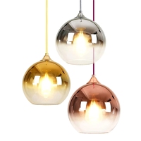 Lustre Suspendu Moderne en Verre Miroir, Boule de Lumière en Cuivre, Argent ou Or, Lampe Suspendue de Style Loft, Plafonnier Réglable pour Cuisine