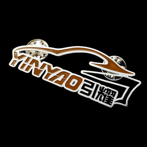 Badge en métal en acier inoxydable de luxe plaqué or 24 carats imprimé UV personnalisé, gravé au laser, motifs gravés, publicité JINFUJIA - Product Image 4