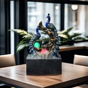 Vente en gros de <span class=keywords><strong>fontaine</strong></span> cascade en résine <span class=keywords><strong>zen</strong></span> Petites fontaines d'eau d'intérieur Modèle peint à la main Décoration relaxante en forme de cascade - Product Image 5