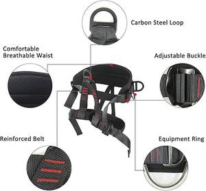調節可能な厚さのクライミングハーネス救助用ハーフボディハーネス洞窟探検ロックプロテクトウエスト安全ベルト - Product Image 6