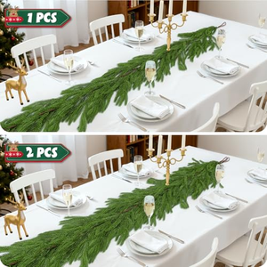 Soft and Bendable Real Touch <b>Garland</b> <b>Christmas</b> Greenery Realistic <b>Christmas</b> <b>Garland</b> <b>for</b> Fireplace Mantle <b>Stairs</b> Table - Product Image 3