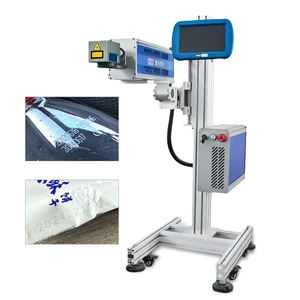 Machine de marquage <span class=keywords><strong>laser</strong></span> CO2 en ligne haute vitesse 30W 40W 60W pour bouteilles PET, bois, papier, cuir - Product Image 1