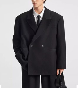 Giacca Casual <span class=keywords><strong>Oversize</strong></span> con Logo Personalizzato per Affari, Tessuto Premium Texturizzato, <span class=keywords><strong>Blazer</strong></span> Doppiopetto da <span class=keywords><strong>Uomo</strong></span> - Product Image 6