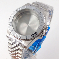 Montre avec boîtier et bracelet en acier inoxydable de 40 mm, verre saphir, étanche à 100 mètres, mouvements NH34 NH35 NH36, pour montres de style