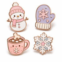 Lot de badges en métal rose doré à thème camping extérieur, motifs ours et lapin mignons, en émail souple, accessoires de randonnée, ensemble cadeau
