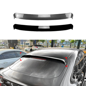 Mercedes-Benz Rear Spoiler Carbon Fiber Texture Piano <b>Black</b> ABS Wing Shaped For 2023 GLC Coupe <b>Trunk</b> Mount - Product Image 1