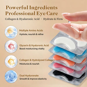 Masque pour les yeux au collagène hydrolysé biologique à double hyaluronate, marque privée, pour atténuer les <span class=keywords><strong>cernes</strong></span> et hydrater en profondeur - Product Image 4