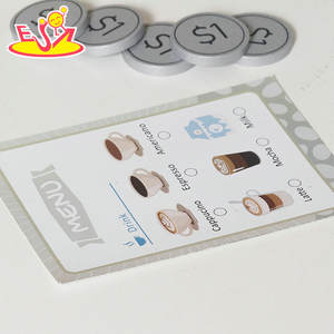 Juego de máquina de café de madera para niños-Cafetera espresso verde menta con tazas, leche, monedas y <span class=keywords><strong>menú</strong></span> W10D026 - Product Image 3