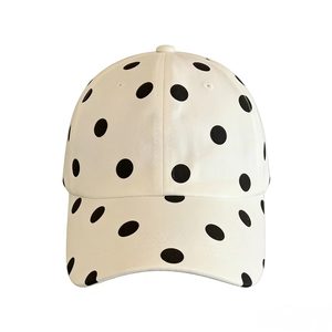 Casquette de baseball personnalisée à pois, impression numérique, coton lavé vintage, réglable pour femmes et hommes - Product Image 1