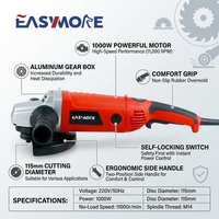 EASYMORE 230mm 2600W Meuleuse d'angle professionnelle multifonctionnelle, outils électriques, meuleuse d'angle électrique