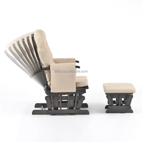 Fauteuil à bascule ergonomique moderne en bois massif écologique pour maternité et allaitement, avec repose-pieds, pour salon et chambre d'enfant