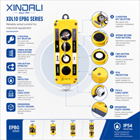 Station de commande suspendue XDL10 avec sélecteur de clé, contrôleur filaire à 2-6 boutons pour palan et grue