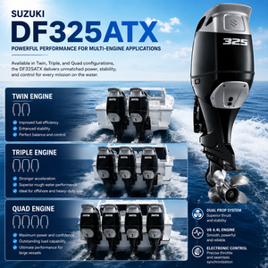 Motor fueraborda Suzuki DF325ATX de 325 hp, 4 tiempos, V6, simple, doble, triple o cuádruple, para embarcaciones de pesca y patrullaje. - Product Image 5