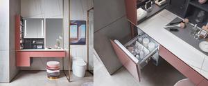 <span class=keywords><strong>Meuble</strong></span> de salle de bain mural de style nordique avec lavabo encastré blanc et miroir carré, fabricant d'armoires de salle de bain modernes - Product Image 5