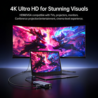 Hub USB Type C, adaptateur multiport, hub dock 11 en 1, hub USB C Type C avec HDMI 4K, USB 2.0 3.0, lecteur de carte SD TF, lecteur de carte VGA, charge PD