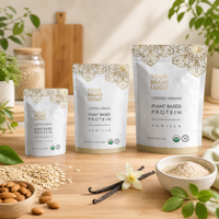 Poudre de protéines de vanille premium, végétalienne, à base de plantes, complément nutritionnel, formule non-OGM pour la remise en forme, l'entraînement et la récupération, vente en gros OEM