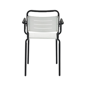 户外咖啡厅餐厅用餐屋摊位用耐用的铁露台扶手椅，带金属座椅和靠背 - Product Image 4