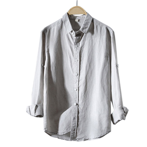 STM250 Vintage Anti-Wrinkle Breathable Masculina Casual Fashion Comfortable <b>Shirt</b> Top Young Man Long Sleeve 100% Cotton - Product Image 1