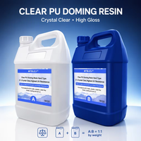 Résine PU de qualité industrielle, formule anti-jaunissement longue durée pour travaux de revêtement de décoration d'autocollants en dôme 3D