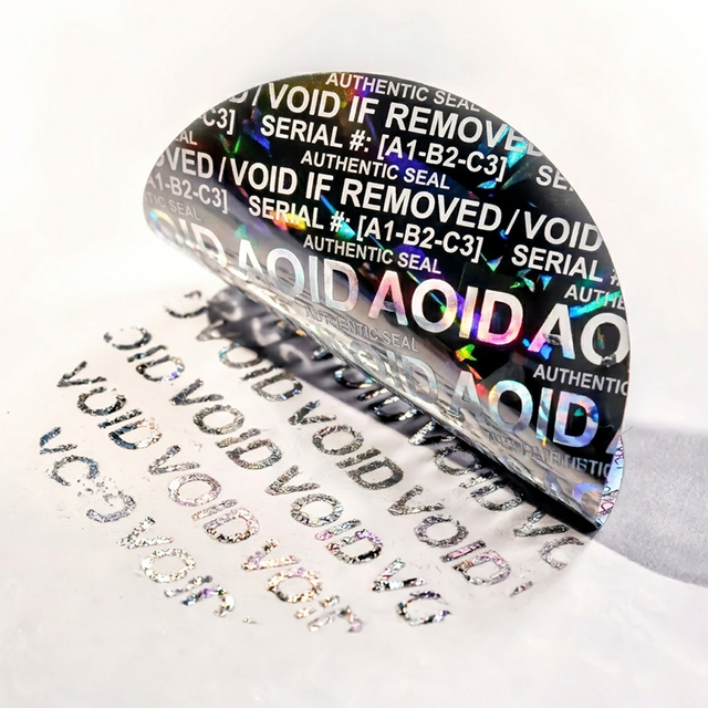 Custom Authentic Tamper Evident Warranty Void Security Seal Tape Laser Holographic Foil Labels Hologram VOID Stickers